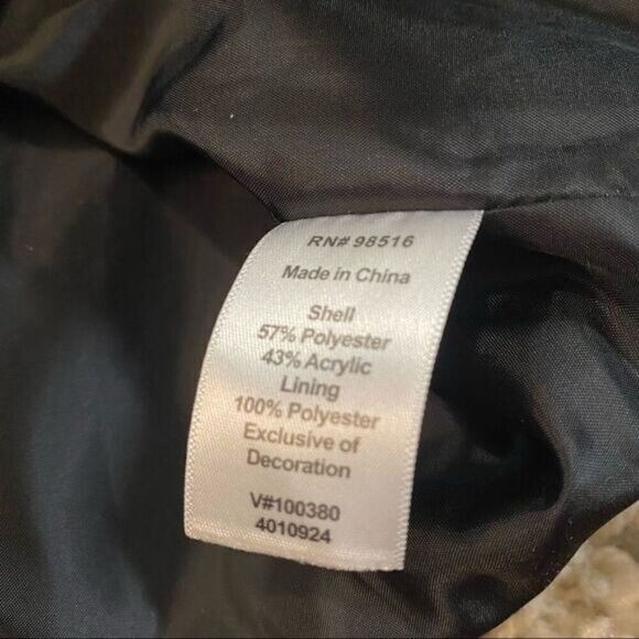 Coldwater Creek dark patterned button front 3/4 sleeve career blazer size PS - Picture 9 of 9